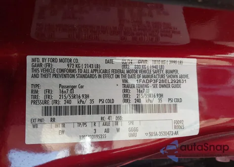 2014 Ford Focus Se z USA, uszkodzony, nr VIN 1FADP3F28EL292631